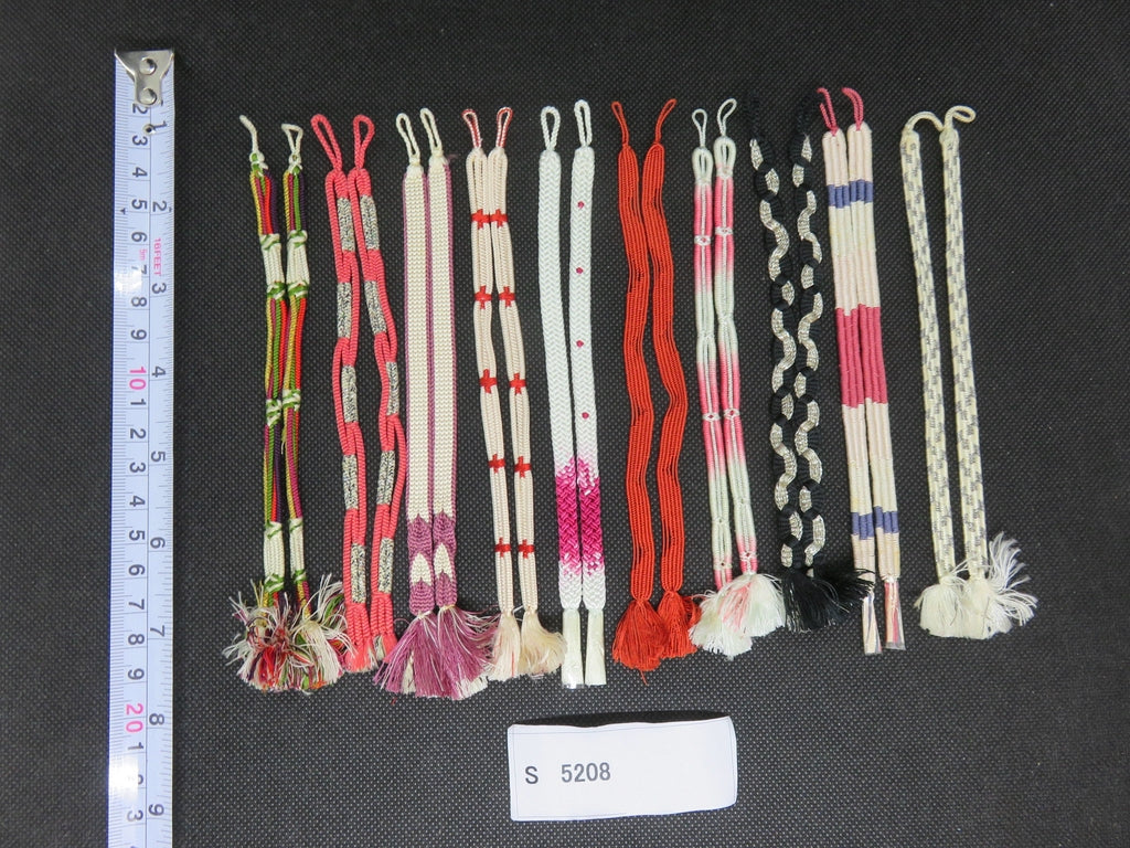 S#5208 Silk Haori Himo Flat Braid 10pcs Bundle Pack