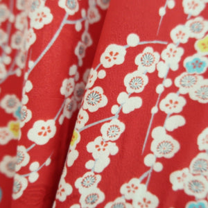 Juban Vintage(1920-1950) Red Shidare Ume Silk #10376F4