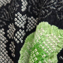 Load image into Gallery viewer, Haori Jacket Vintage(1950-1980) Black Shibori Peony Silk #10048C5
