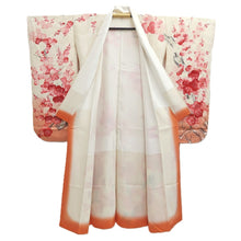 Load image into Gallery viewer, Furisode White Pink Plum blossom Branch Silk #10541B3
