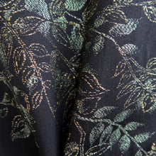 Load image into Gallery viewer, Haori Jacket Vintage(1950-1980) Black Gold Botanical Silk #10990F4
