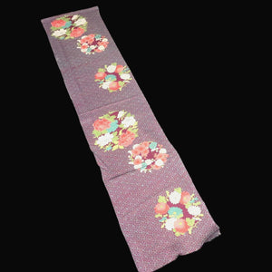 KK1463A1 Silk Kimono Fabric Vintage(1920-1950) Sayagata Dark Purple 53.9x11.4in(137x29cm)