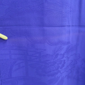 Haori Jacket Vintage(1920-1950) Blue Rinzu Long Silk #9631J1