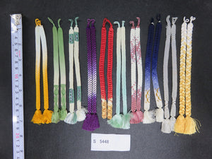 S#5448 Silk Haori Himo Flat Braid 10pcs Bundle Pack