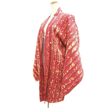 Load image into Gallery viewer, Haori Jacket Vintage(1950-1980) Red Pale Yellow Full Shibori Silk #10831E2
