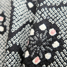 Load image into Gallery viewer, Haori Jacket Black Full Shibori Flower Silk #10699D1
