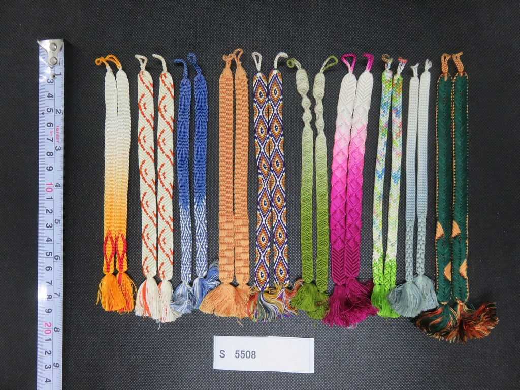 S#5508 Silk Haori Himo Flat Braid 10pcs Bundle Pack