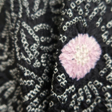 Load image into Gallery viewer, Haori Jacket Vintage(1950-1980) Black Shibori Flower Branch Silk #10033C4
