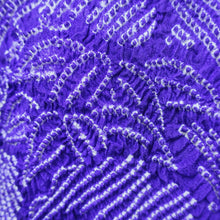 Load image into Gallery viewer, Silk Japanese Obiage Shibori Pine Tree Blue 52.8x5.9in(134x15cm) A#10033
