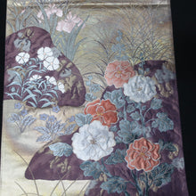 Load image into Gallery viewer, BB10082AF Silk Obi Fabric Peony Gold 53.1x10.6in(135x27cm)
