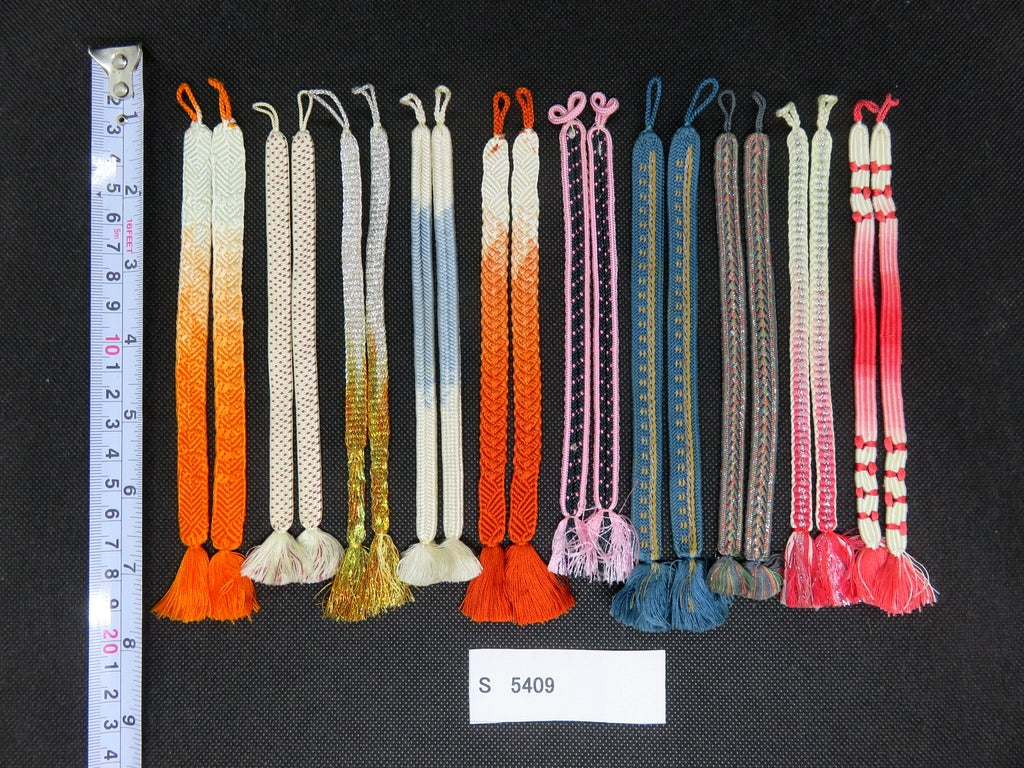 S#5409 Silk Haori Himo Flat Braid 10pcs Bundle Pack