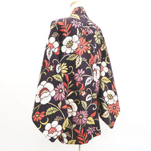 Load image into Gallery viewer, Haori Jacket Blackish Brown Floral pattern Silk #10941F1
