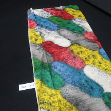 Load image into Gallery viewer, KK1473A2 Silk Kimono Fabric Vintage(1950-1980) Meisen Yellow Gray 57.1x12.2in(145x31cm)

