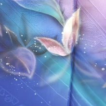 Load image into Gallery viewer, Kimono Blue Butterfly Hand painted Silk #9665J3
