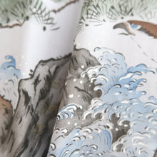 Load image into Gallery viewer, Men's Juban Blueish Gray Eagle Pine Tree Wave Silk #10870E4
