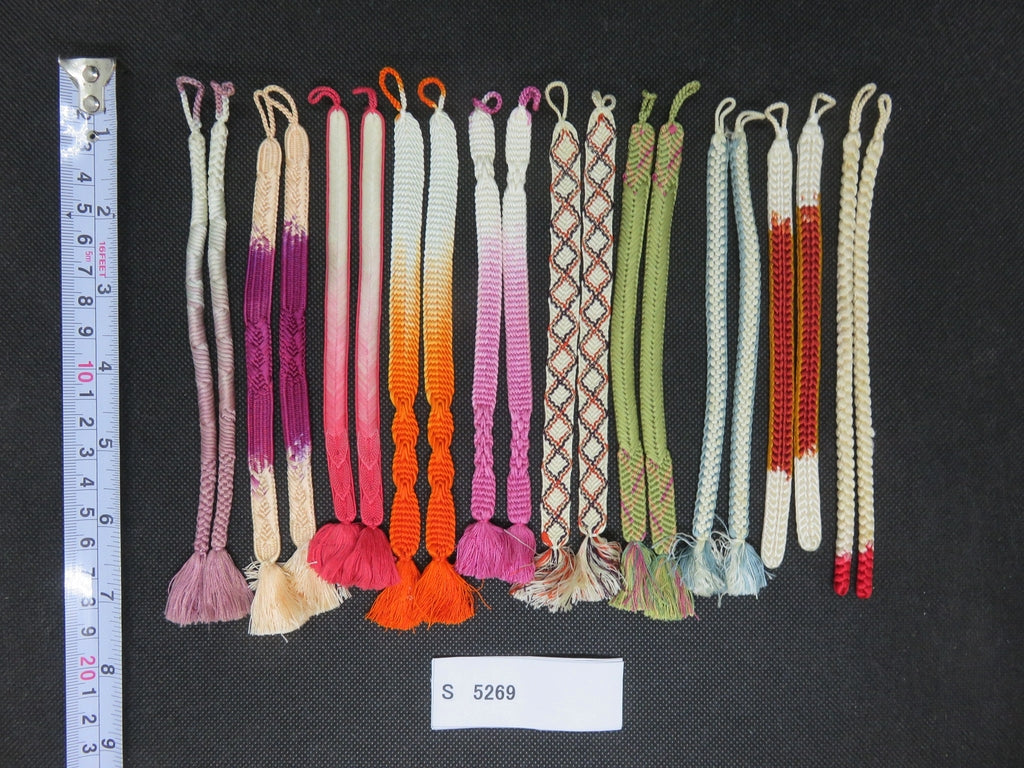 S#5269 Silk Haori Himo Flat Braid 10pcs Bundle Pack