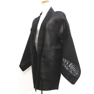 Haori Jacket Vintage(1950-1980) Black Wine red See-Through Ryusui Silk #10229E2