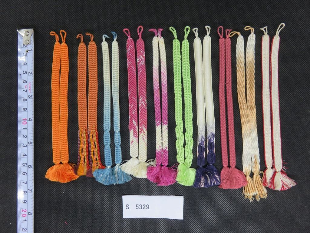S#5329 Silk Haori Himo Flat Braid 10pcs Bundle Pack