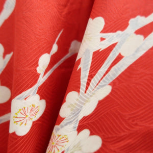 Juban Vintage(1950-1980) Red Plum blossom Silk #10502B1