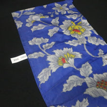 Load image into Gallery viewer, KK1503A2 Silk Kimono Fabric Vintage(1920-1950) Meisen Blue 49.2x11.4in(125x29cm)
