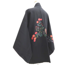 Load image into Gallery viewer, Haori Jacket Black Chrysanthemum Silk #10670C5
