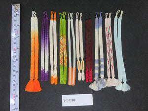 S#5189 Silk Haori Himo Flat Braid 10pcs Bundle Pack