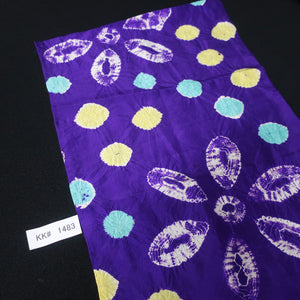 KK1483A2 Silk Kimono Fabric Vintage(Pre-1920) Shibori Purple 48.4x11.8in(123x30cm)