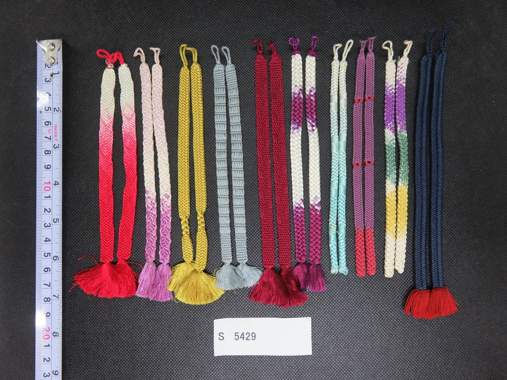 S#5429 Silk Haori Himo Flat Braid 10pcs Bundle Pack