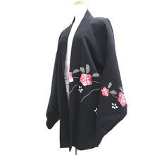 Load image into Gallery viewer, Haori Jacket Vintage(1950-1980) Black Shibori Flower Silk #9849B2
