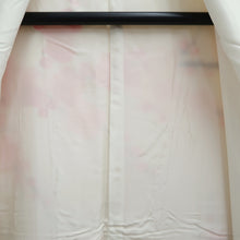Load image into Gallery viewer, Furisode White Pink Plum blossom Branch Silk #10541B3
