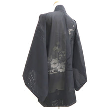 Load image into Gallery viewer, Haori Jacket Vintage(1950-1980) Black See-Through Flower Silk #10630C3
