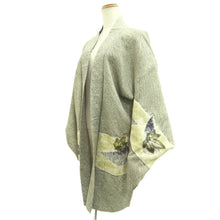 Load image into Gallery viewer, Haori Jacket Vintage(1950-1980) Moss green Full Shibori Leaves Silk #10951F2
