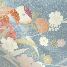 Load image into Gallery viewer, Kimono Light Blue Chrysanthemum Silk #9923B4
