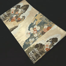 Load image into Gallery viewer, Fukuro Obi Gold Chrysanthemum Wisteria Pine Tree Silk BB270V5
