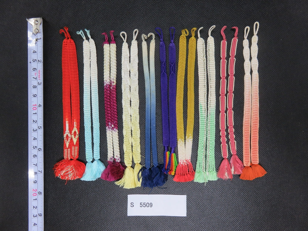 S#5509 Silk Haori Himo Flat Braid 10pcs Bundle Pack
