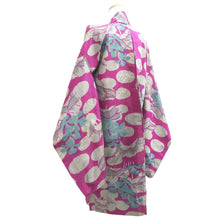 Load image into Gallery viewer, Haori Jacket Vintage(1920-1950) Magenta Meisen Botanical Silk #11041A3

