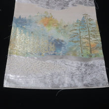 Load image into Gallery viewer, BB10102AG Silk Obi Fabric Vintage(1950-1980) Forest White 100.4x10.6in(255x27cm)
