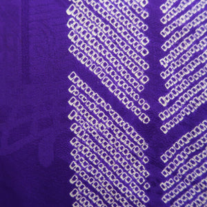 Kimono Vintage(1950-1980) Purple Shibori Yabane Silk #10263E4