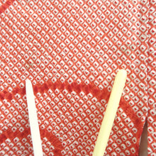 Load image into Gallery viewer, Haori Jacket Vintage(1950-1980) Light Red Full Shibori Curling Wave Silk #10569B5
