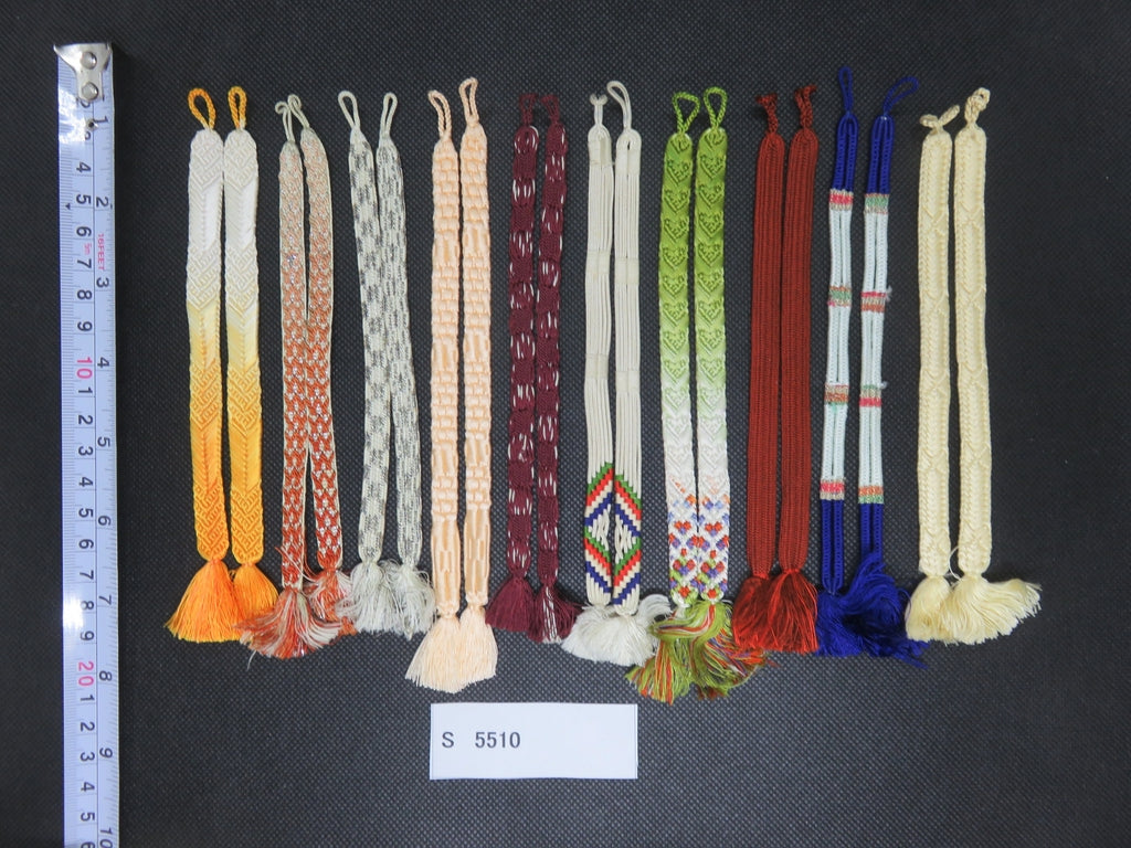 S#5510 Silk Haori Himo Flat Braid 10pcs Bundle Pack