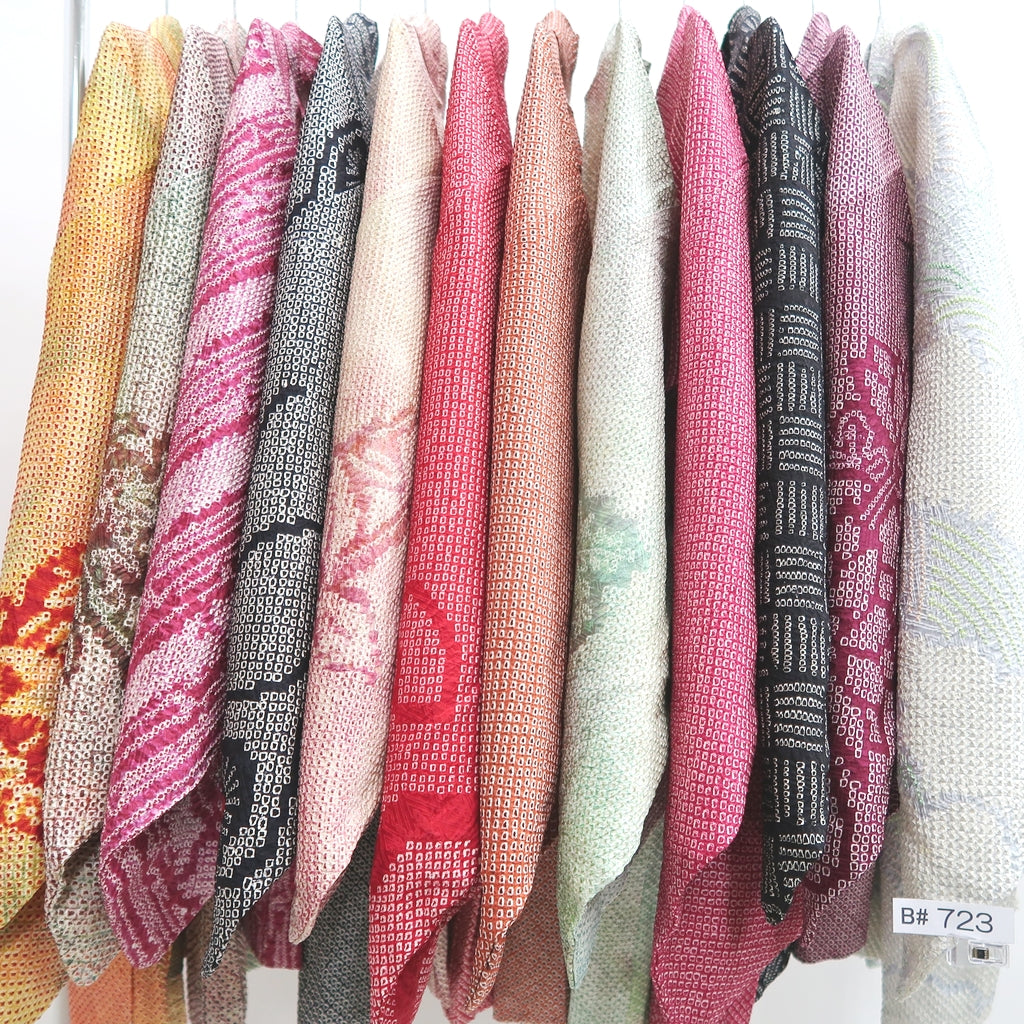 Bundle 12pcs Silk Vintage Full Shibori Haori Wholesale Bulk Free Shipping #723