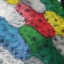 Load image into Gallery viewer, KK1473A2 Silk Kimono Fabric Vintage(1950-1980) Meisen Yellow Gray 57.1x12.2in(145x31cm)
