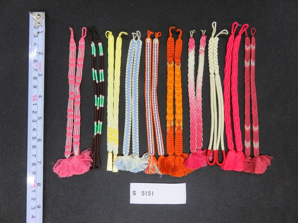 S#5151 Silk Haori Himo Flat Braid 10pcs Bundle Pack