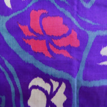 Load image into Gallery viewer, Haori Jacket Vintage(1920-1950) Blueish Purple Meisen Floral pattern Silk #11050A3
