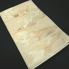 Load image into Gallery viewer, Fukuro Obi Vintage(1950-1980) Gold Silver Wave Silk BB320V8
