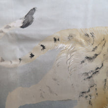 Load image into Gallery viewer, Men's Haori Vintage(1950-1980) Black Montsuki Habutae Tiger Silk #10879E4
