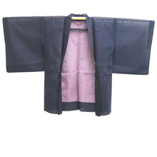 Load image into Gallery viewer, Haori Jacket Vintage(1950-1980) Dark Blue Pink Sheer Botanical Silk #10971F3

