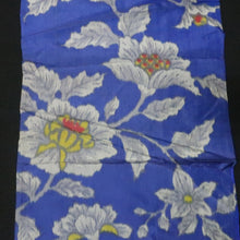 Load image into Gallery viewer, KK1503A2 Silk Kimono Fabric Vintage(1920-1950) Meisen Blue 49.2x11.4in(125x29cm)
