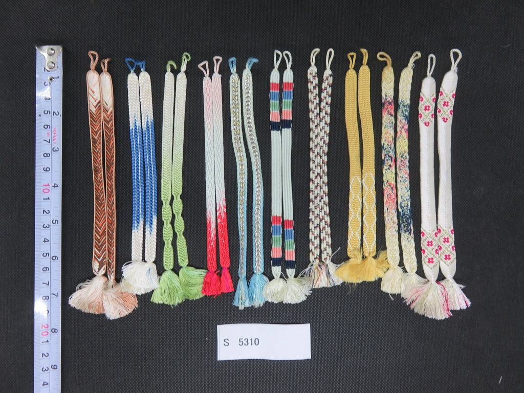S#5310 Silk Haori Himo Flat Braid 10pcs Bundle Pack