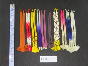 S#5190 Silk Haori Himo Flat Braid 10pcs Bundle Pack